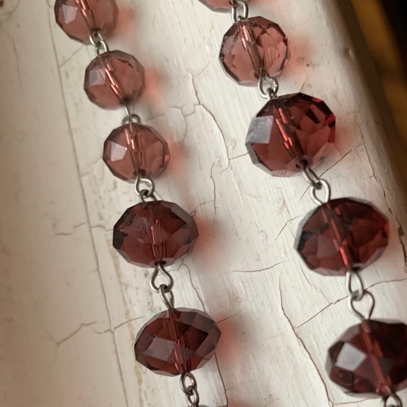 Faceted Amethyst Glass Cookie Lee Necklace - Picture 8 of 8